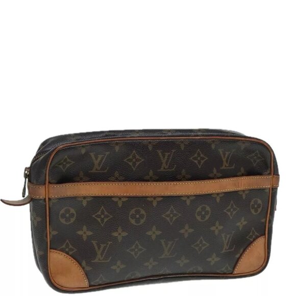 LOUIS VUITTON Monogram Compiegne 28 Clutch Bag M51845 LV Auth 89178 - Picture 1 of 16